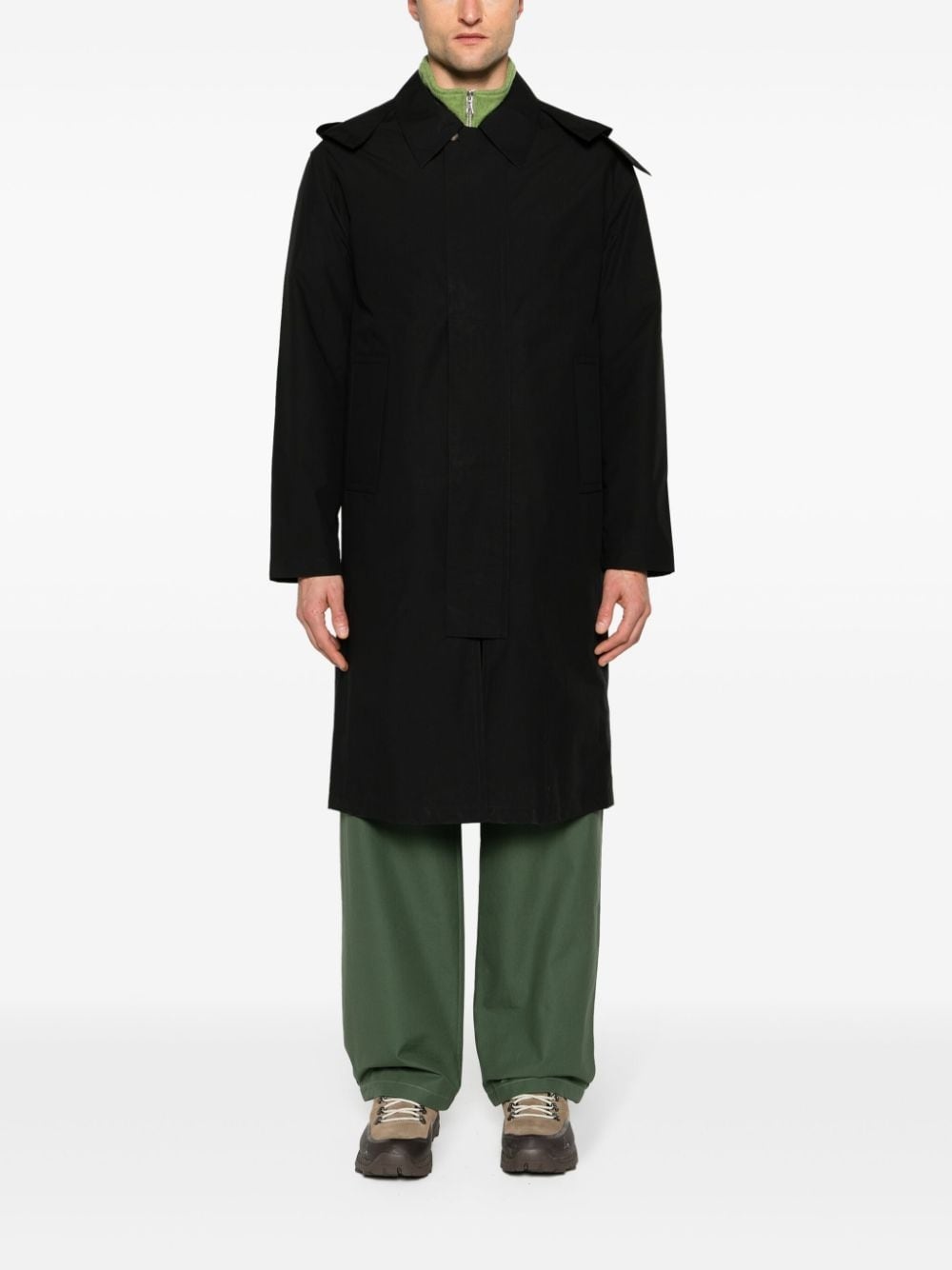 detachable-hood midi parka coat - 2