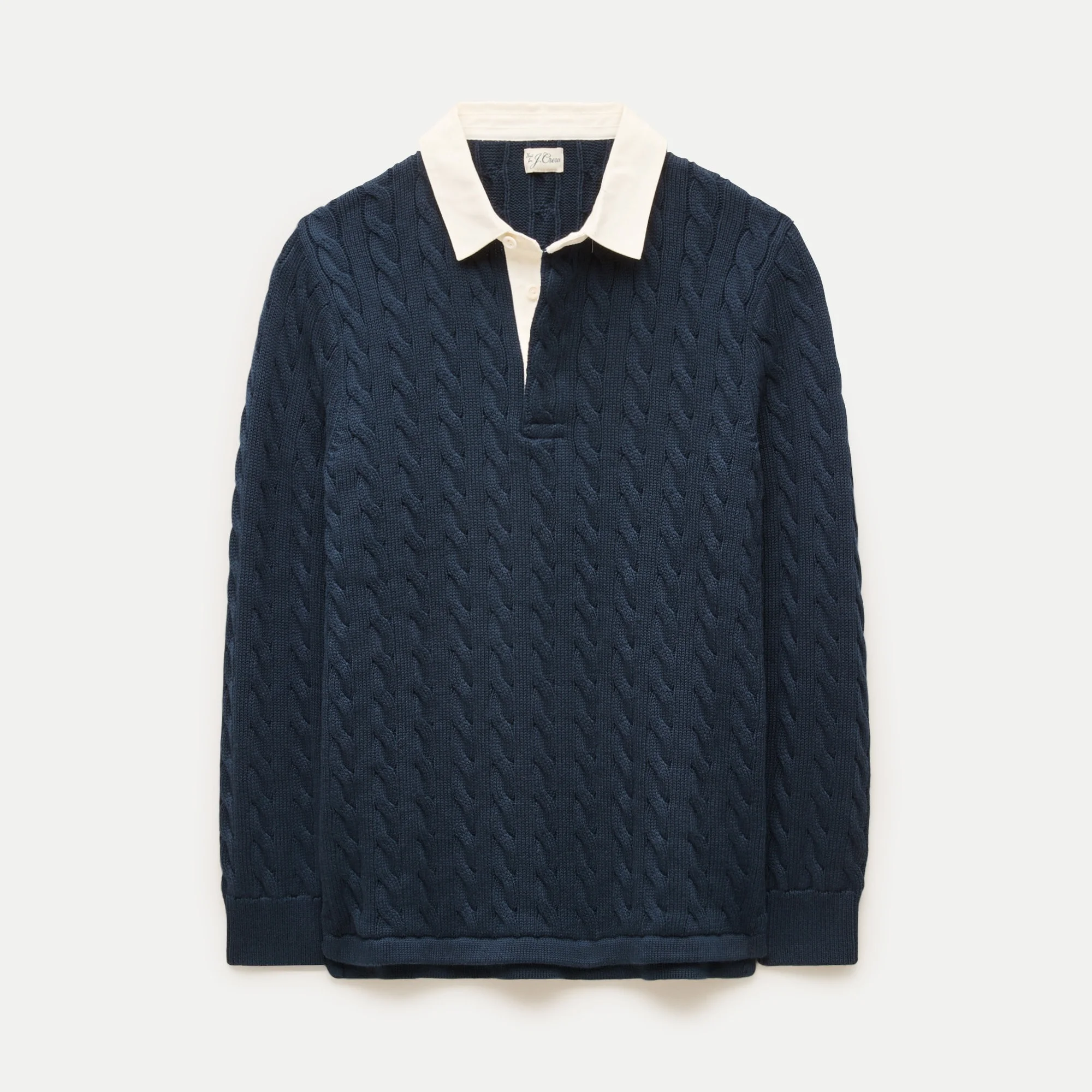 Heritage cotton cable-knit rugby sweater - 1