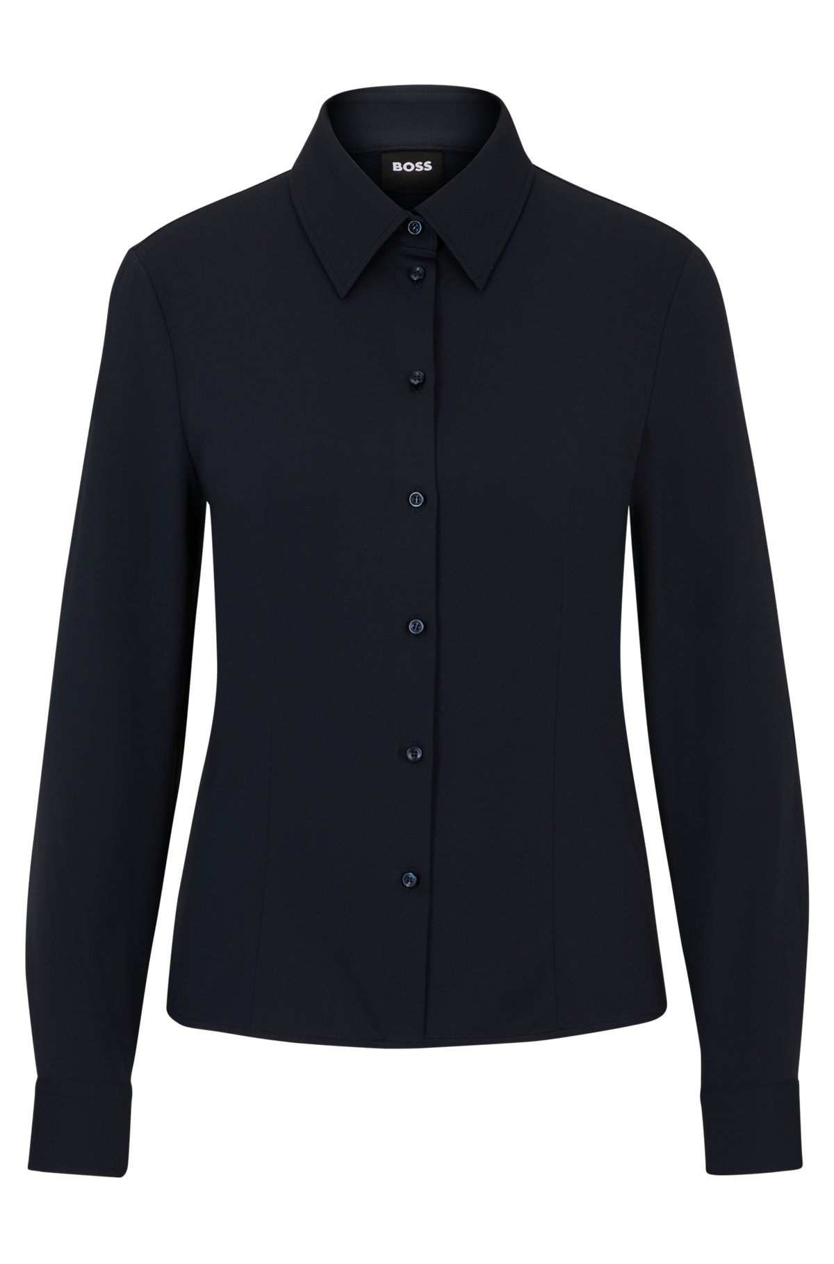 EXTRA-SLIM-FIT BLOUSE IN ITALIAN PERFORMANCE-STRETCH DOBBY - 1