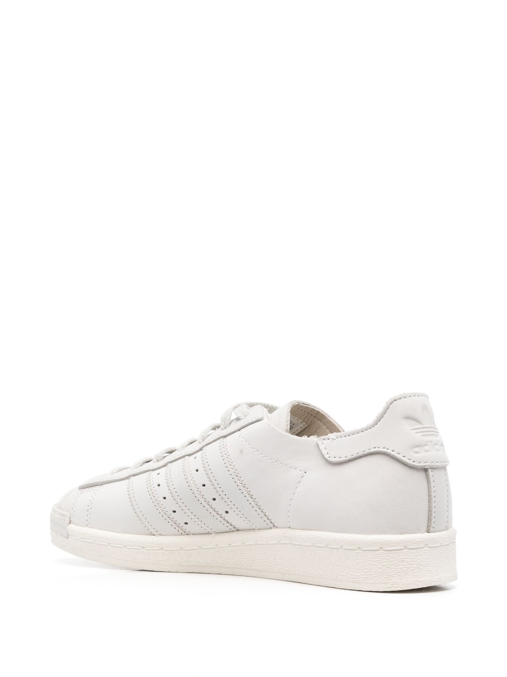 round-toe leather sneakers - 3