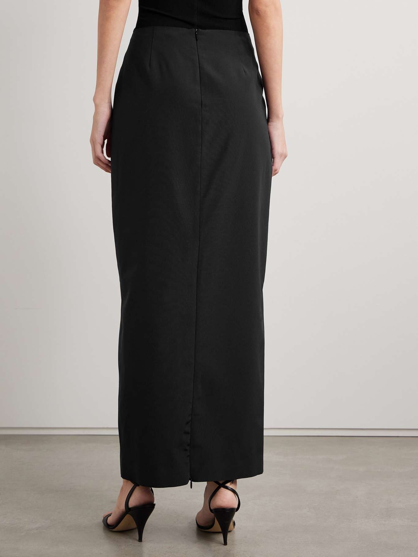 Bartelle silk and wool-blend twill maxi skirt Black - 4
