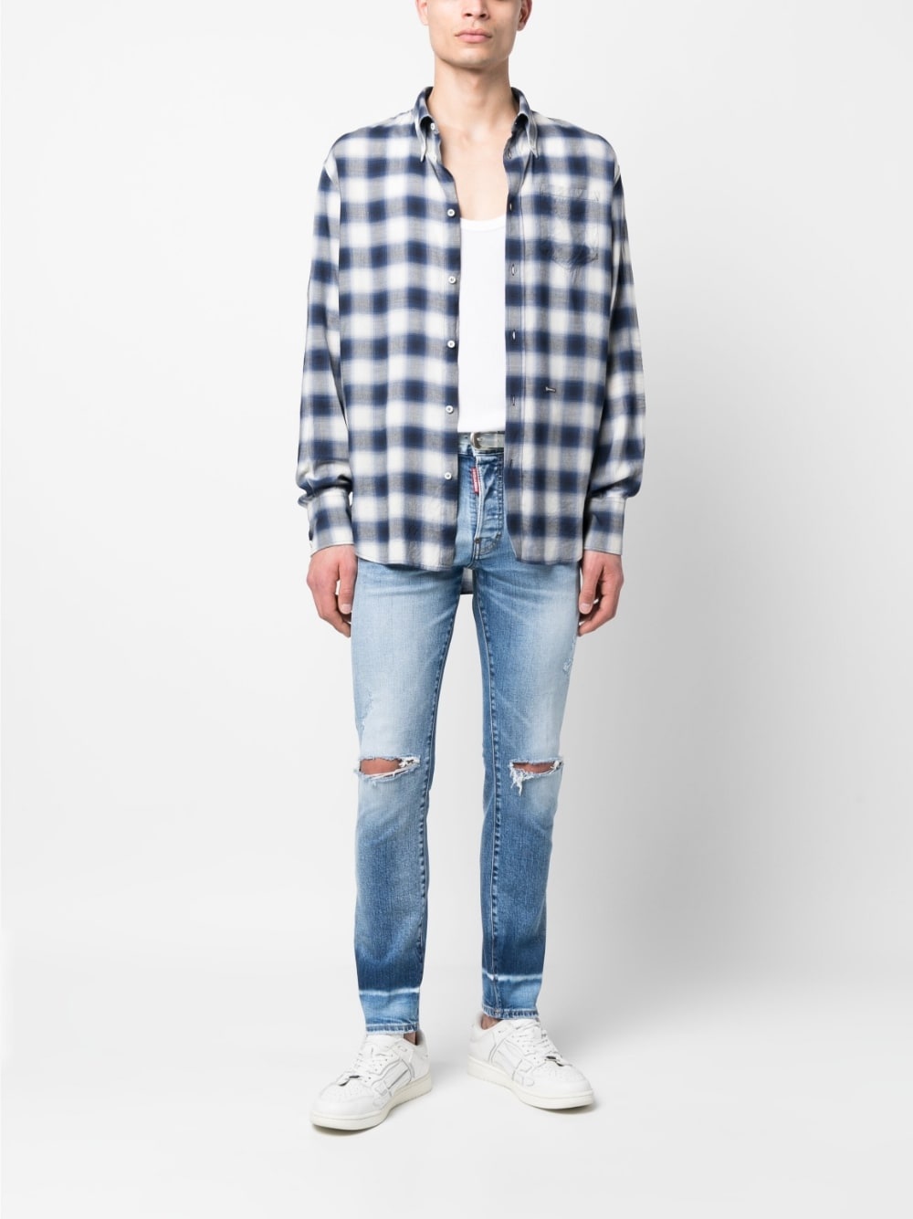 checked long-sleeve shirt - 2