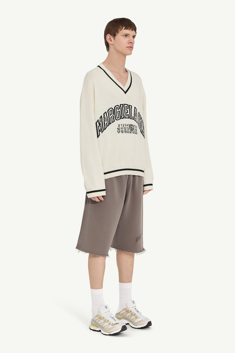 MM6 Maison Margiela V-neck varsity jumper outlook