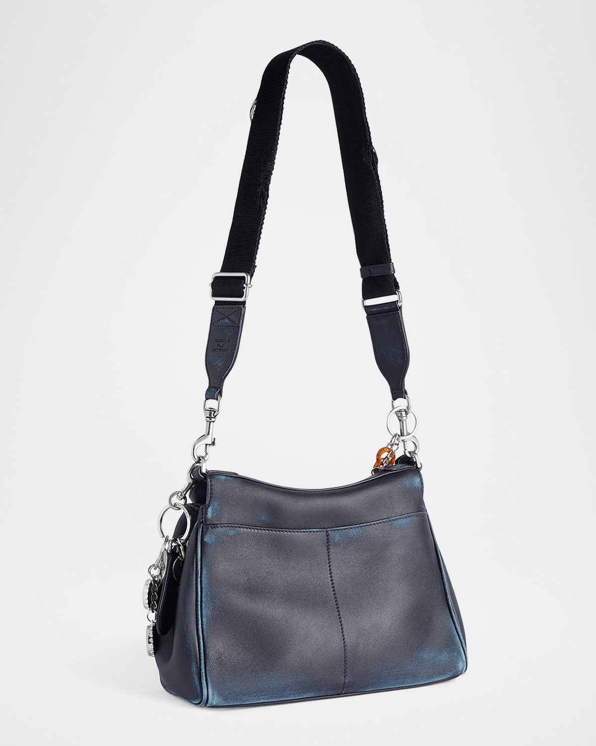 Men's Rodeo Small Calfskin Messenger Bag with Charms - 3