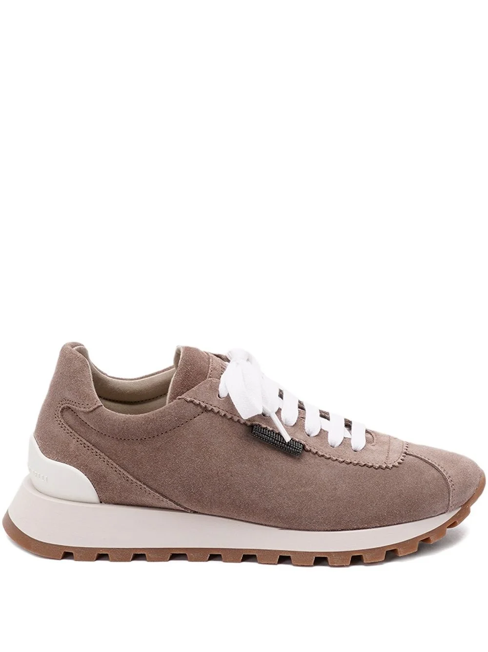 suede lace-up sneakers - 1