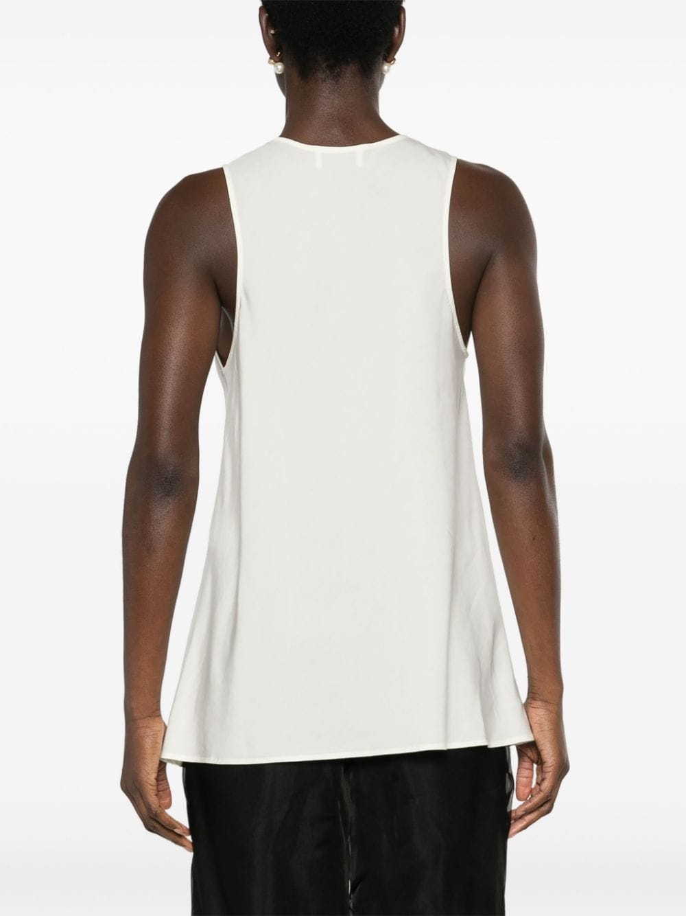 scoop-neck satin tank top - 4