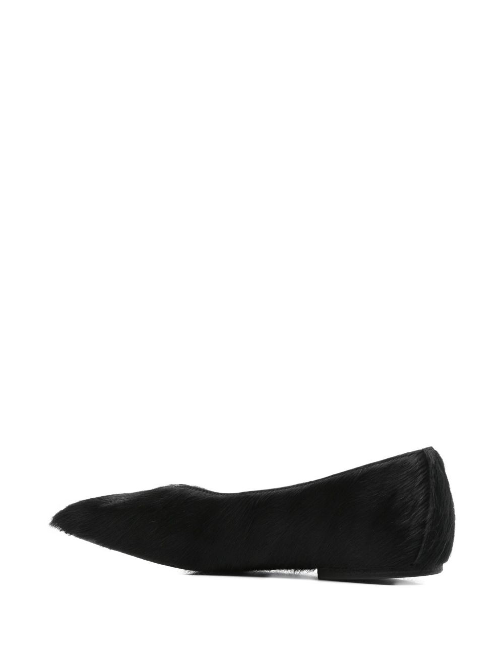 square-toe calf-hair ballet flats - 3