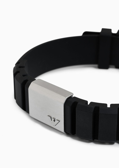 EMPORIO ARMANI Black Silicone and Stainless Steel ID Bracelet outlook