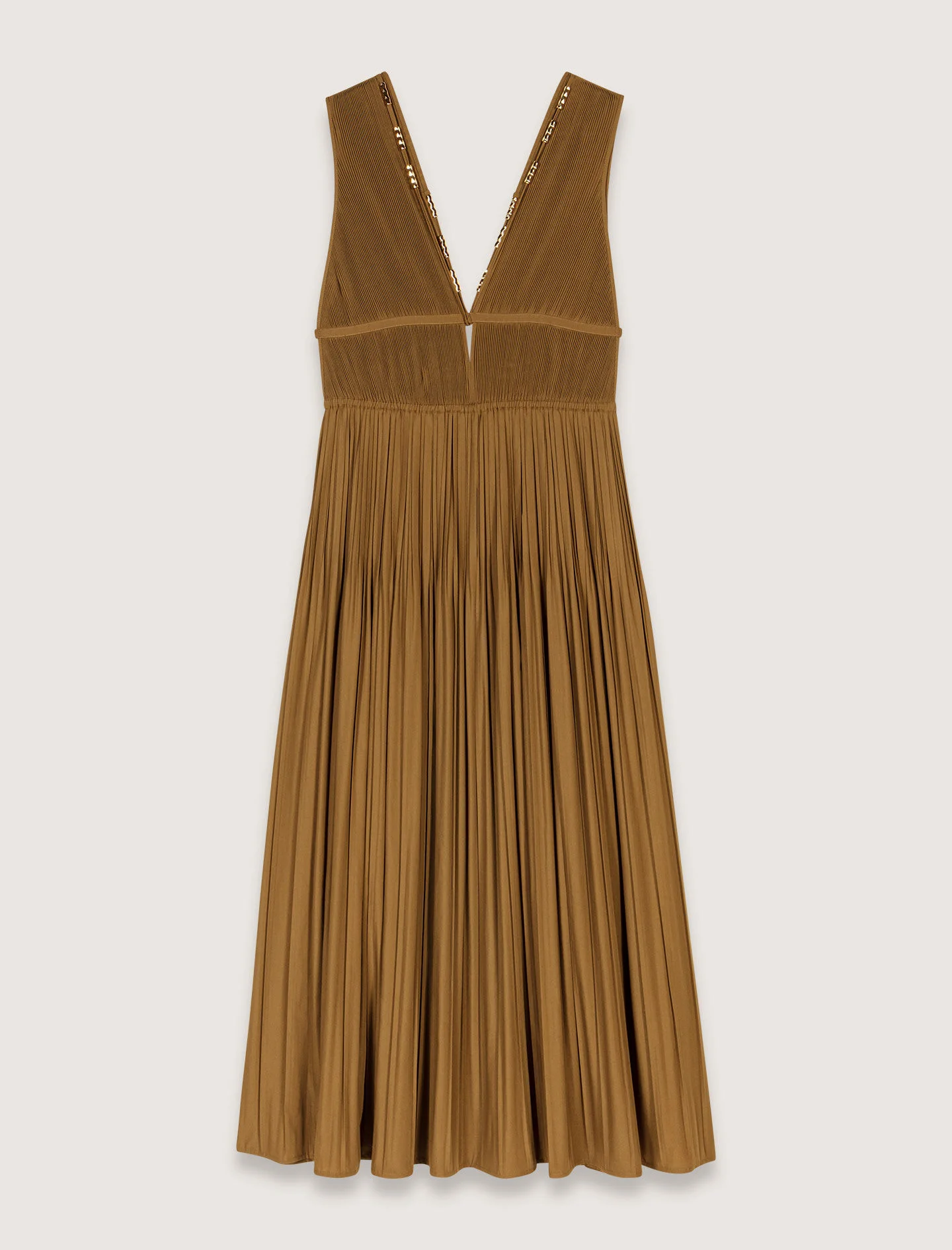 Jewellery neckline pleated dress - 1