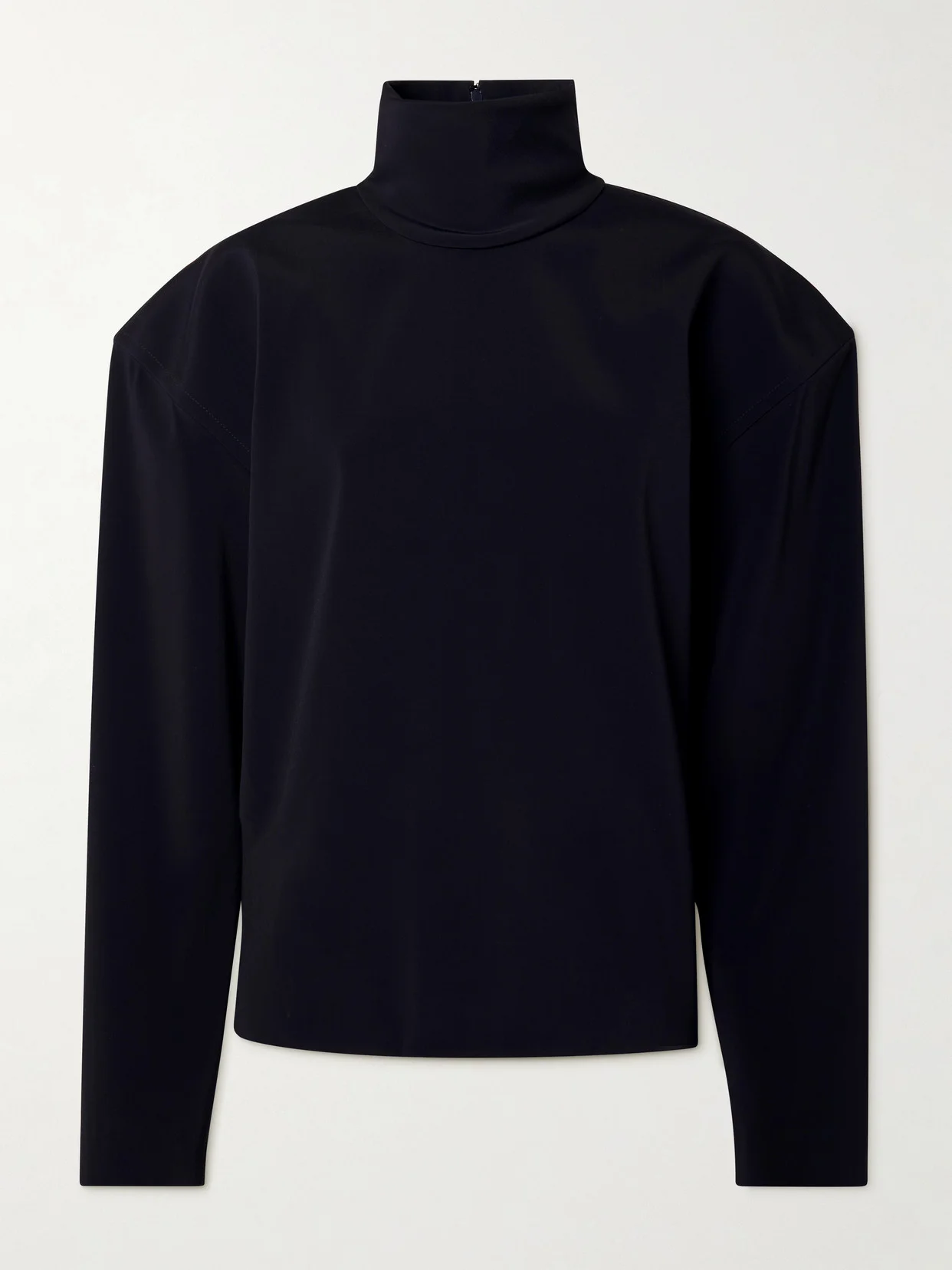 Turtleneck Stretch-satin Blouse - 1