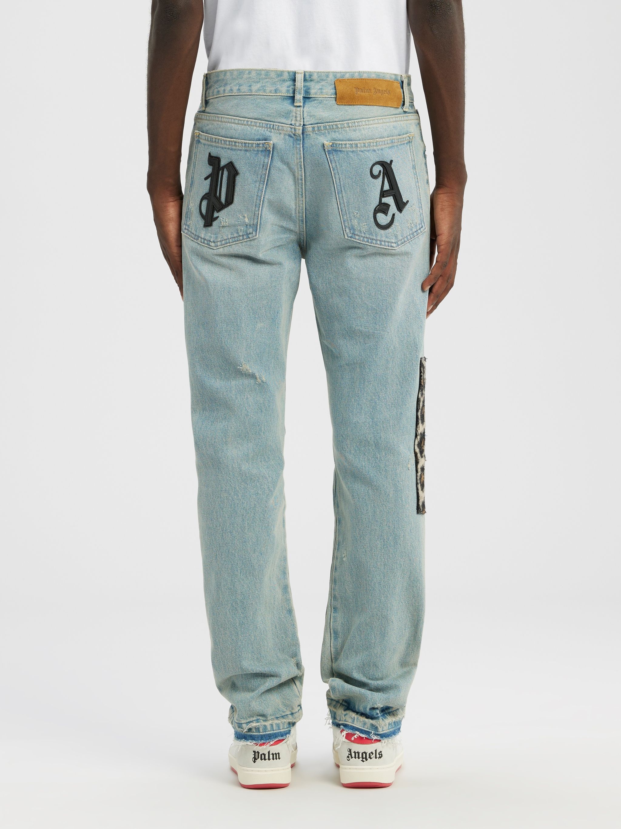 ANIMALIER PATCH REGULAR DENIM PANTS - 5