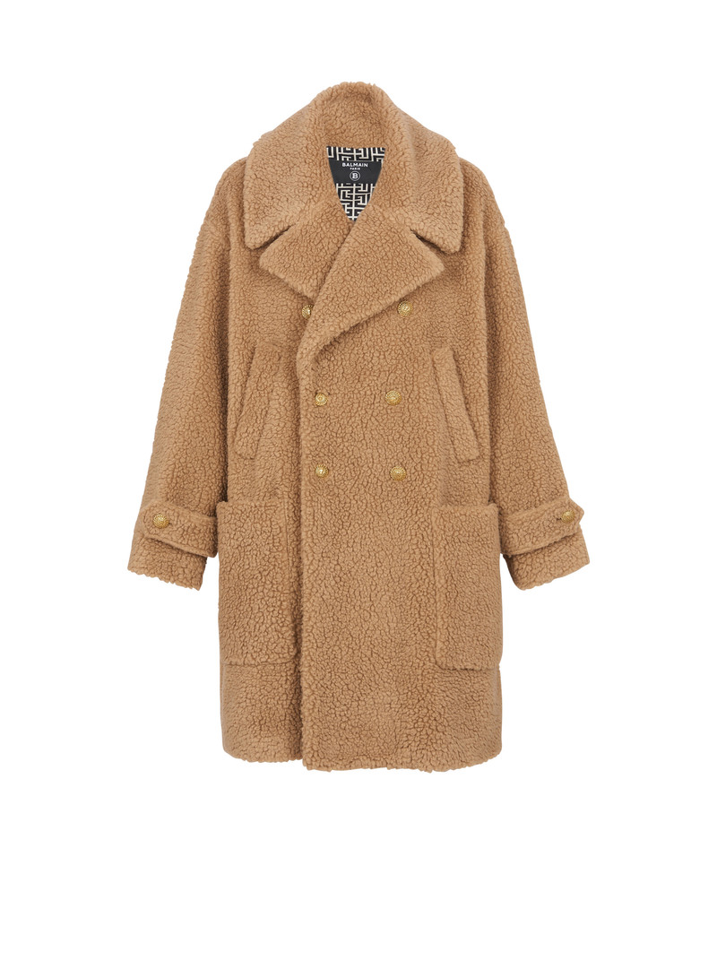 Long double-breasted buttoned coat 1