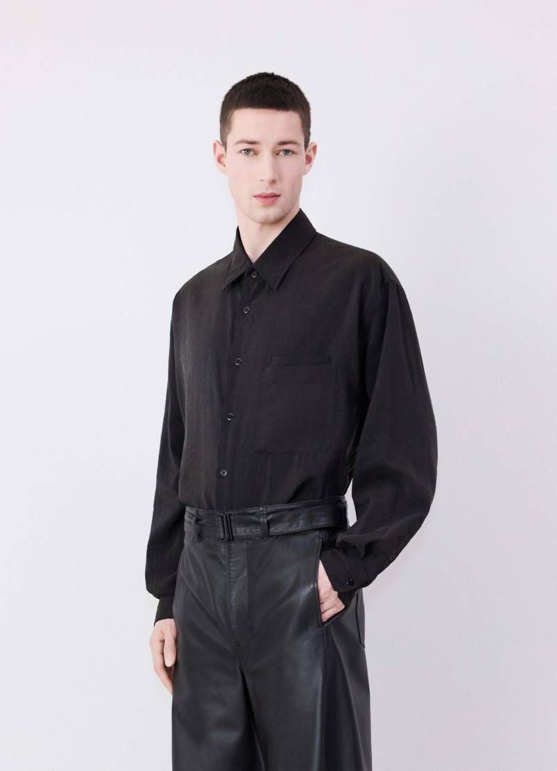 LEATHER BELTED TWISTED PANTS 4