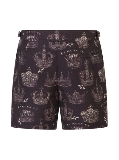 Dolce & Gabbana Short de natação com estampa de coroa outlook