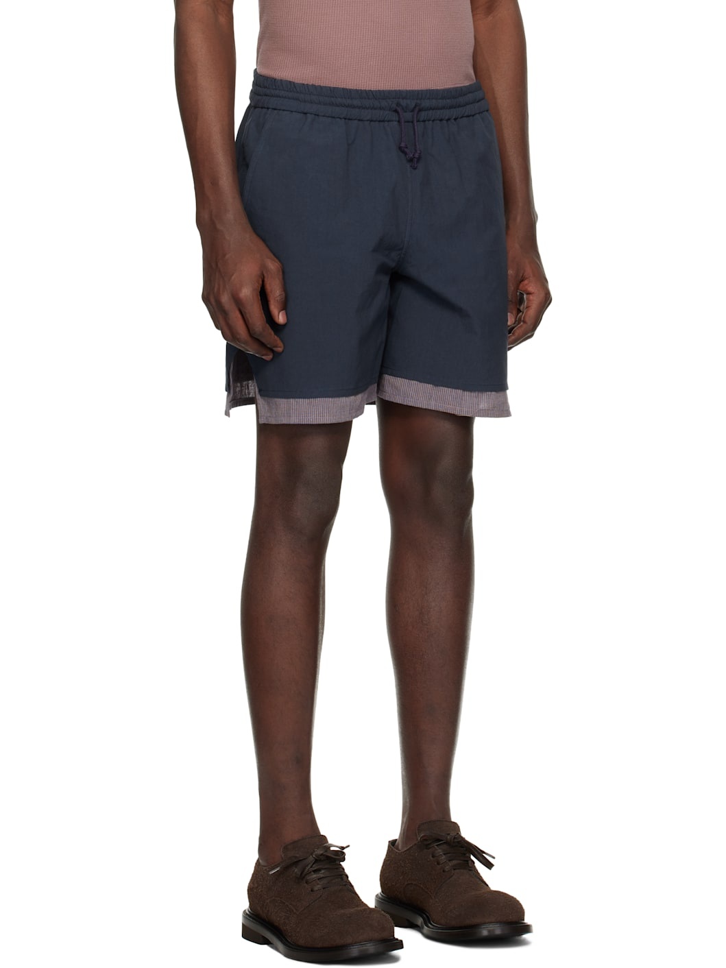 Navy Boxer Lining Drawstring Shorts - 2