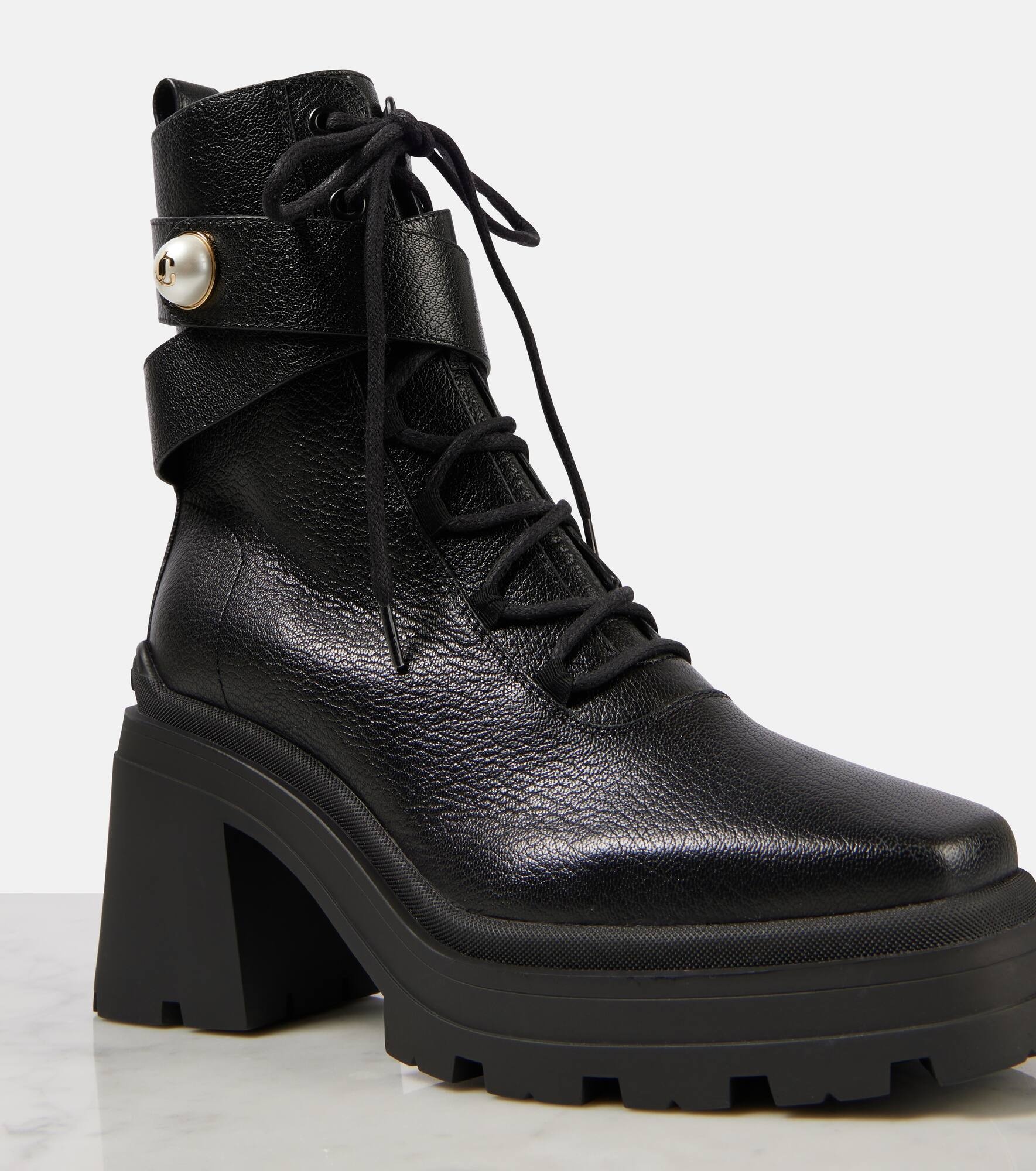 Noemi 80 leather combat boots - 5