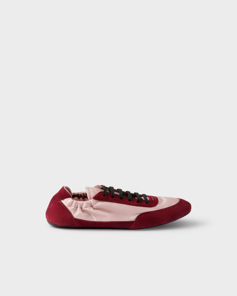 Prada Collapse Re-Nylon and suede sneakers outlook