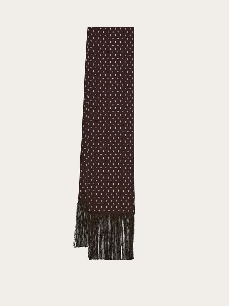 Micro Gancini print silk scarf 1