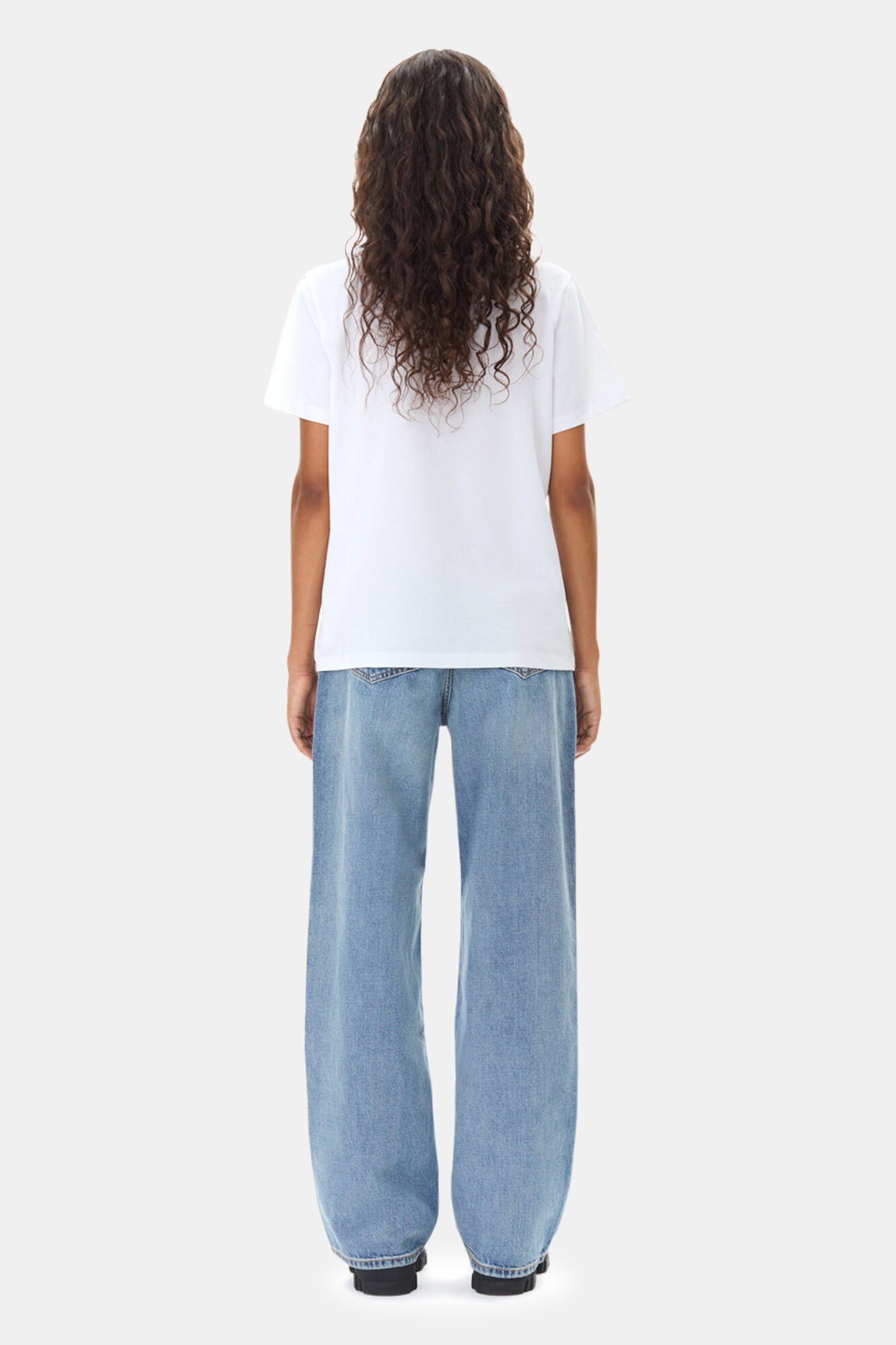 WHITE BASIC JERSEY CAT RELAXED T-SHIRT - 5