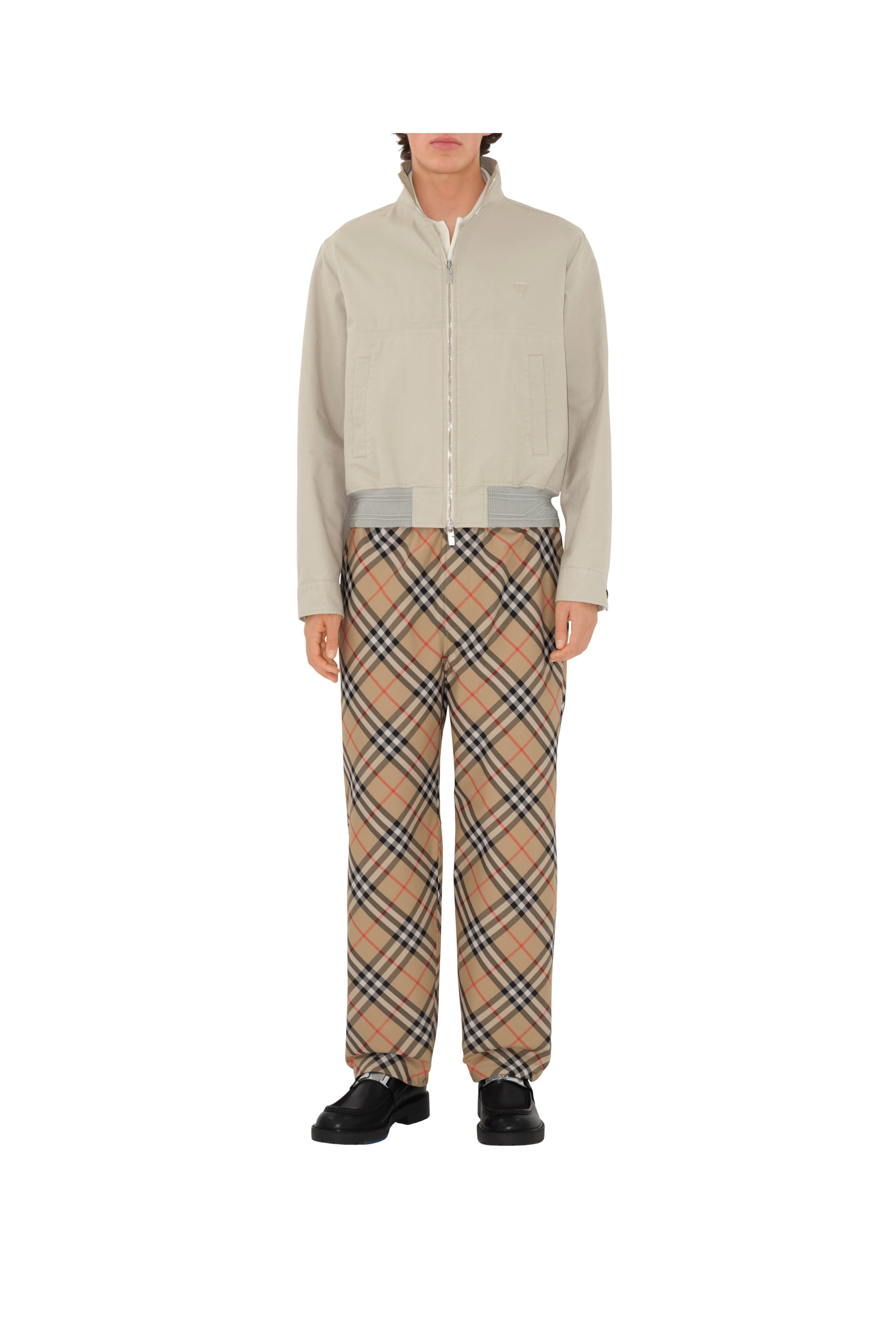 burberry Check Twill Trousers in Sand at Nordstrom - 2