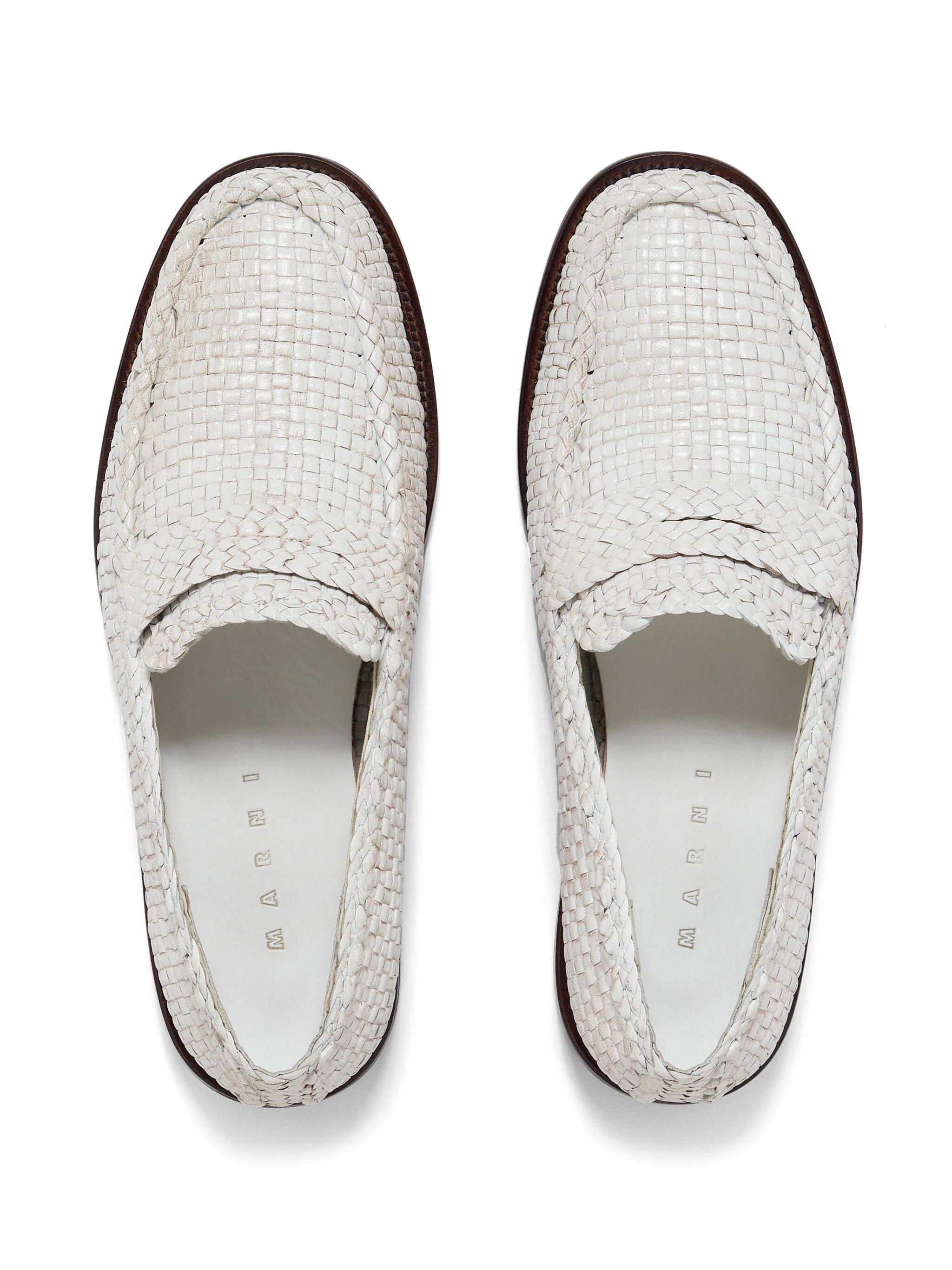 Interwoven-Design Leather Loafers - 4