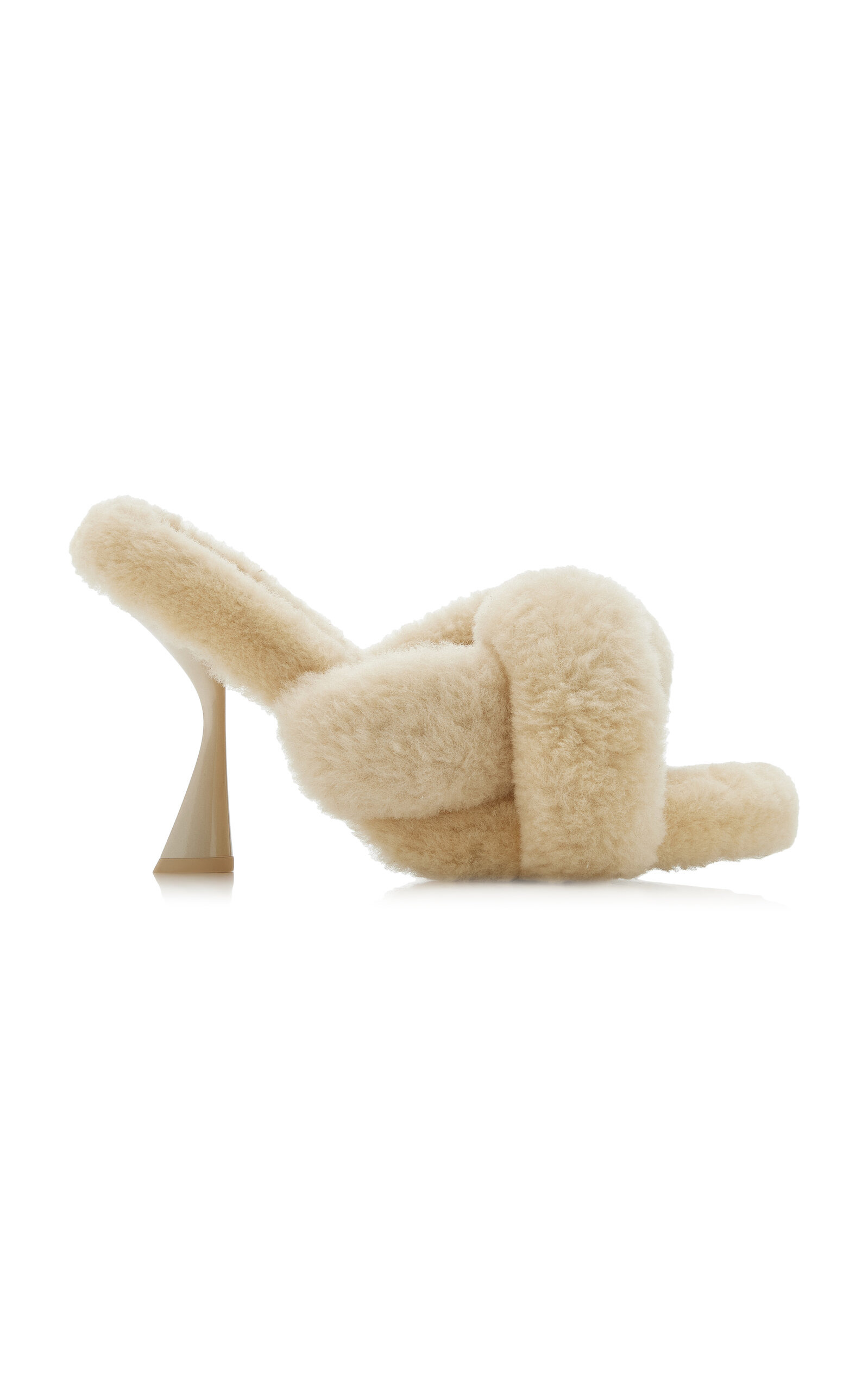 Zabelle Shearling Sandals ivory - 1
