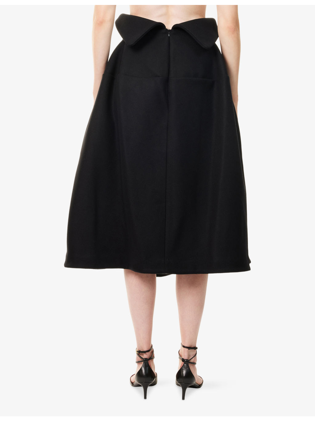 Saffy High-Rose Wool Midi Skirt - 4
