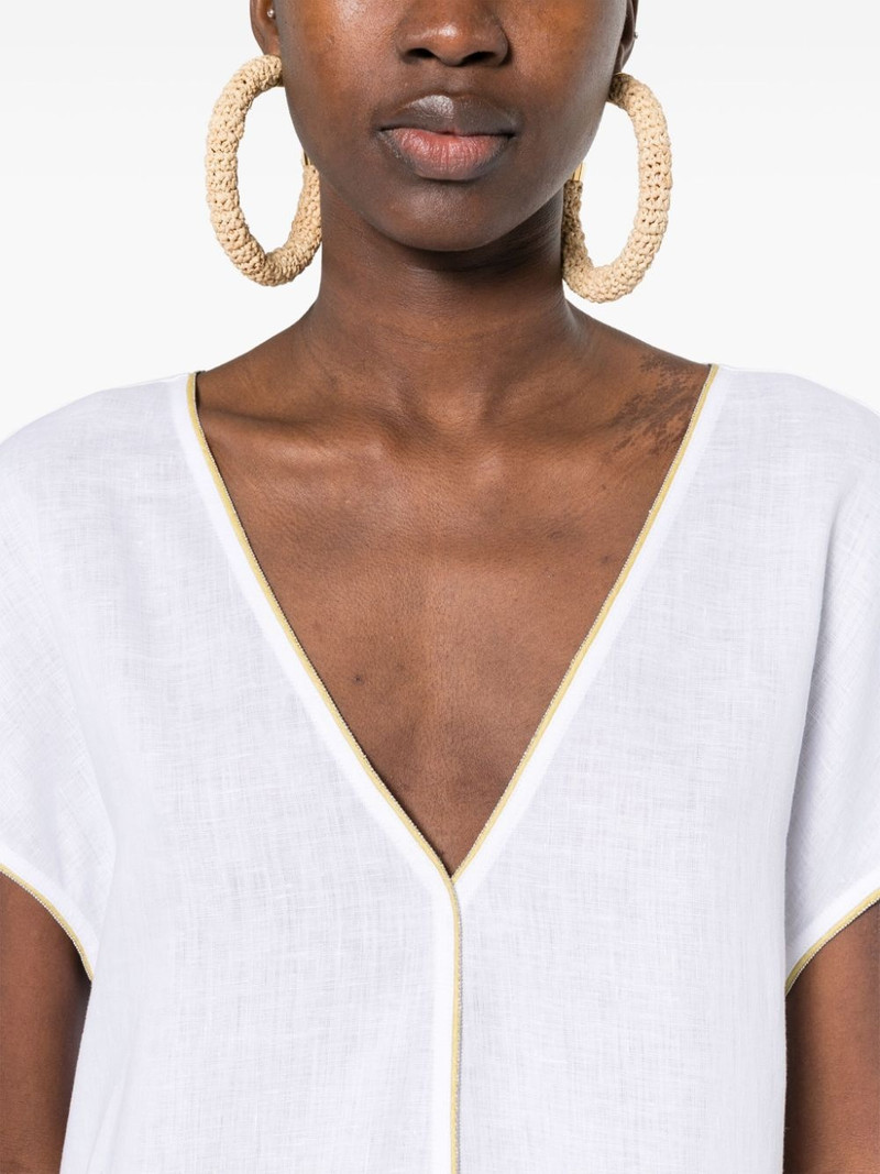 Monili-chain linen maxi dress 5