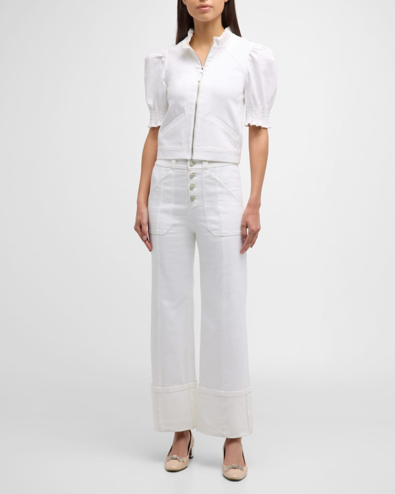 Cinq à Sept Anabella Short-Sleeve Zip-Front Jacket outlook