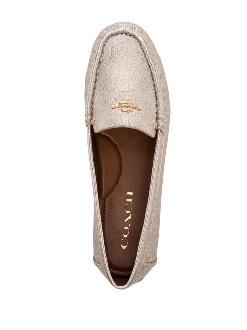 foil-embossed leather loafers 4