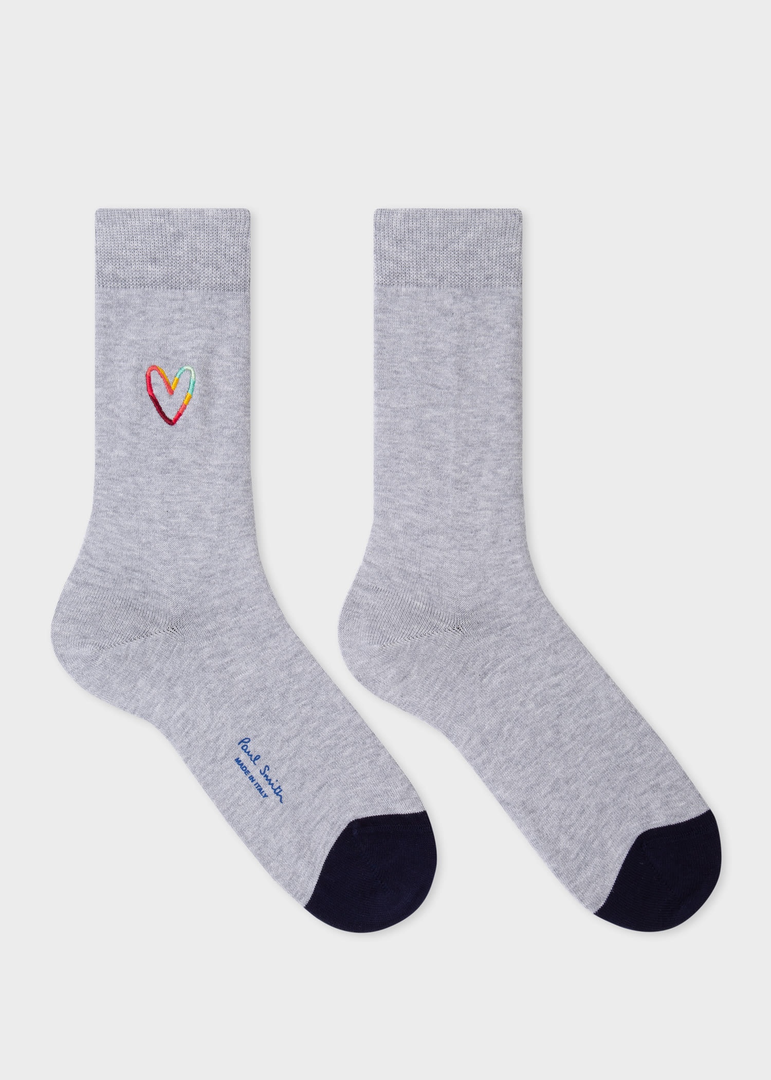 Light Grey Marl 'Swirl Heart' Socks - 3