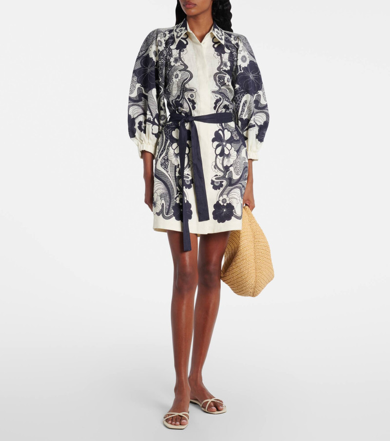 ALÉMAIS Mickey floral linen shirt dress outlook
