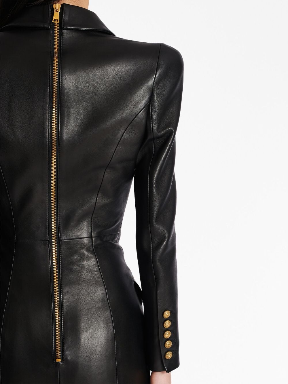 leather blazer mini dress - 5