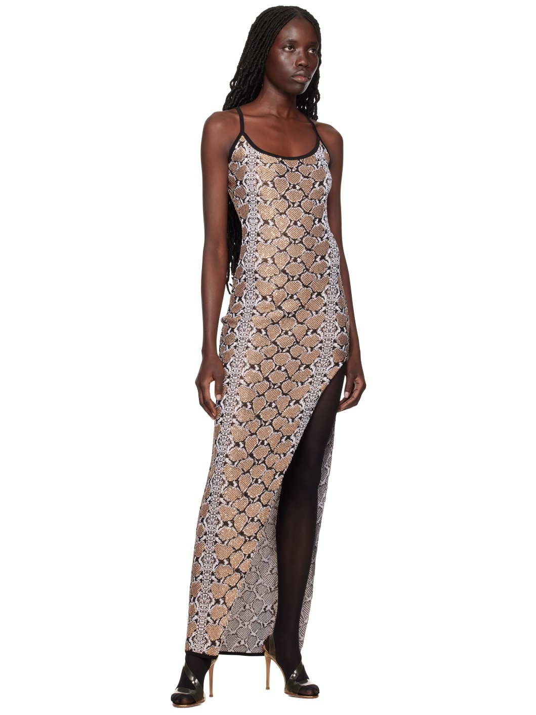 Gold Snakeskin Maxi Dress - 4