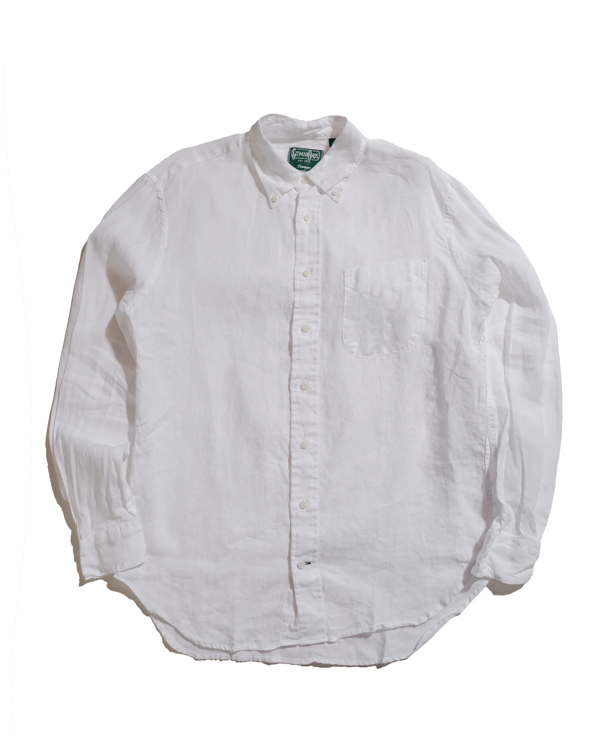 White Linen Long Sleeve Shirt - 1