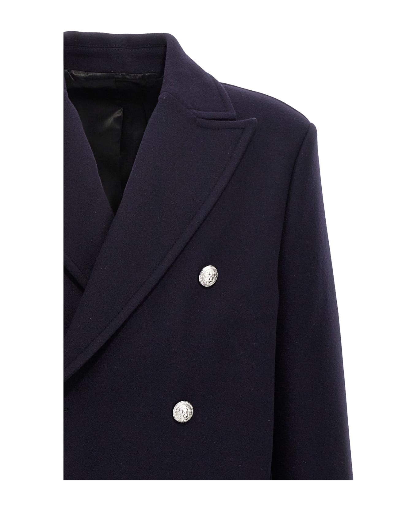 Double-breasted Coat With Logo Buttons - 3