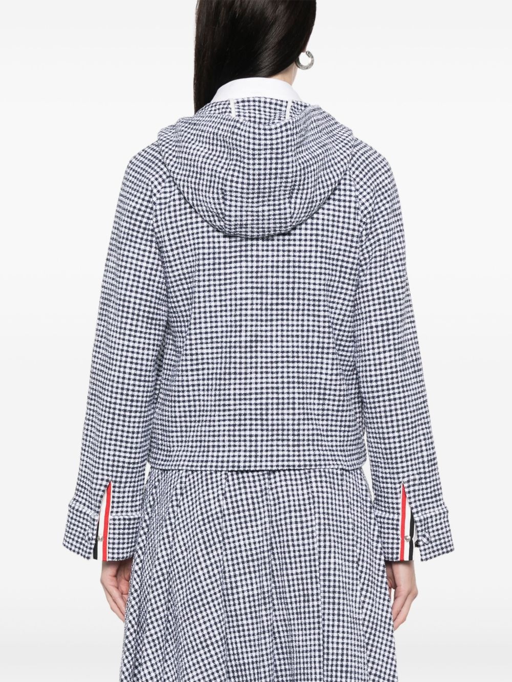 gingham-check tweed jacket - 4