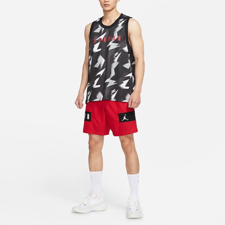 Air Jordan Contrasting Colors Pattern Alphabet Numeric Breathable Training Basketball Sports Vest Bl - 3