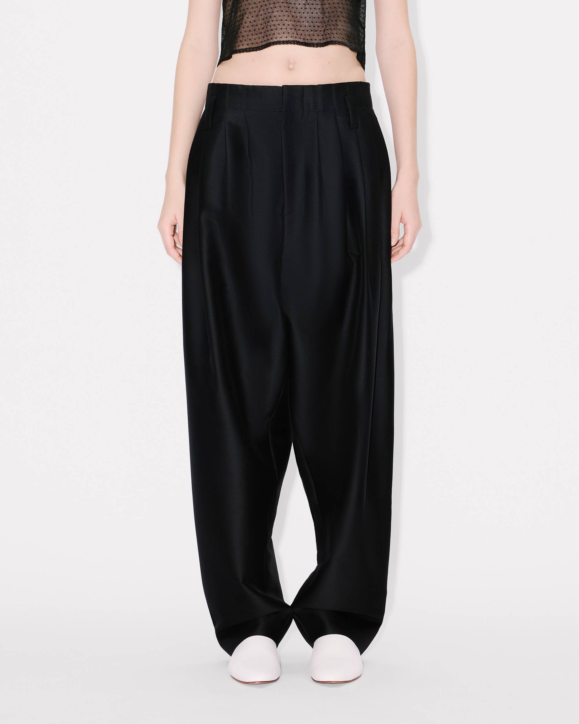 Tailored plaited pants in virgin wool and silk - 5