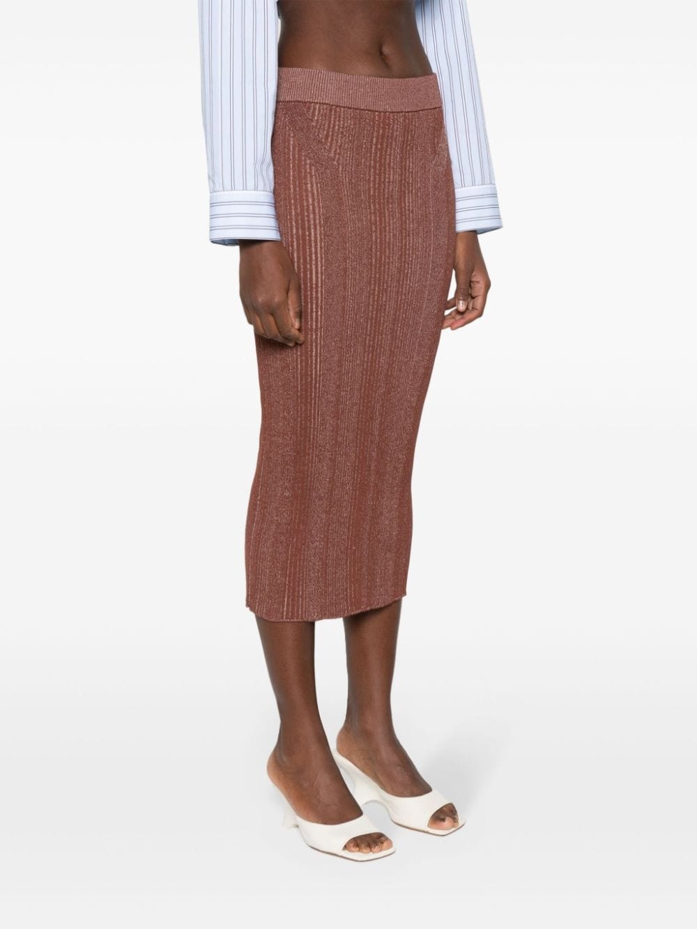 ribbed-knit pencil skirt - 3