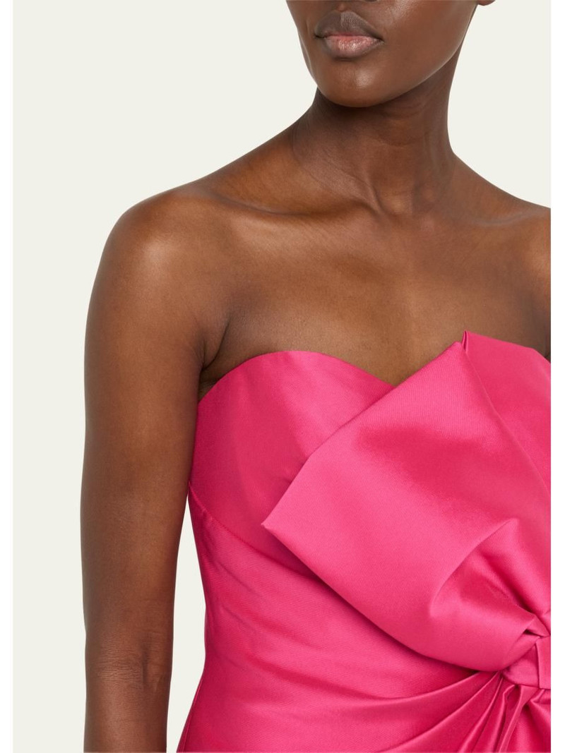 Strapless Bow-Front Mikado Midi Dress 5