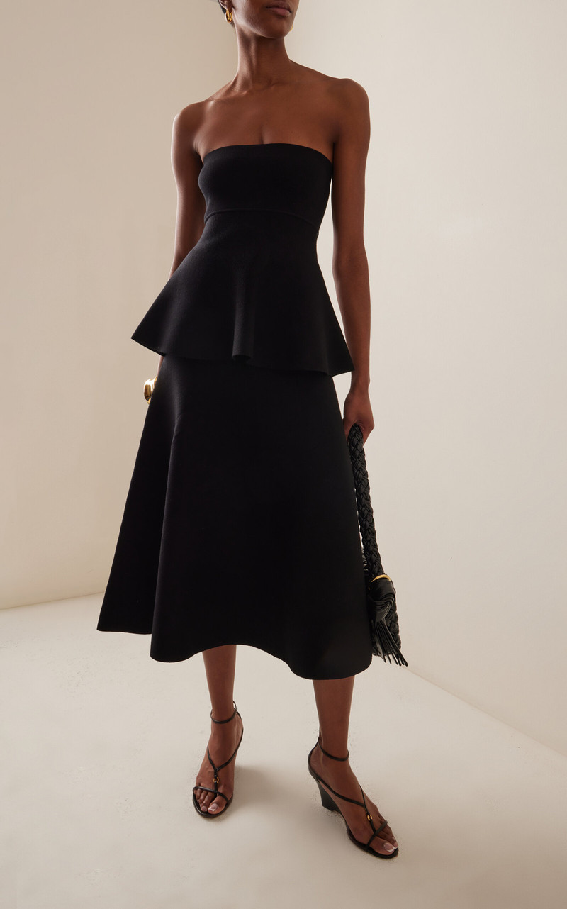 The Frankie Shop Exclusive Gabrielle Knit Midi Skirt black outlook