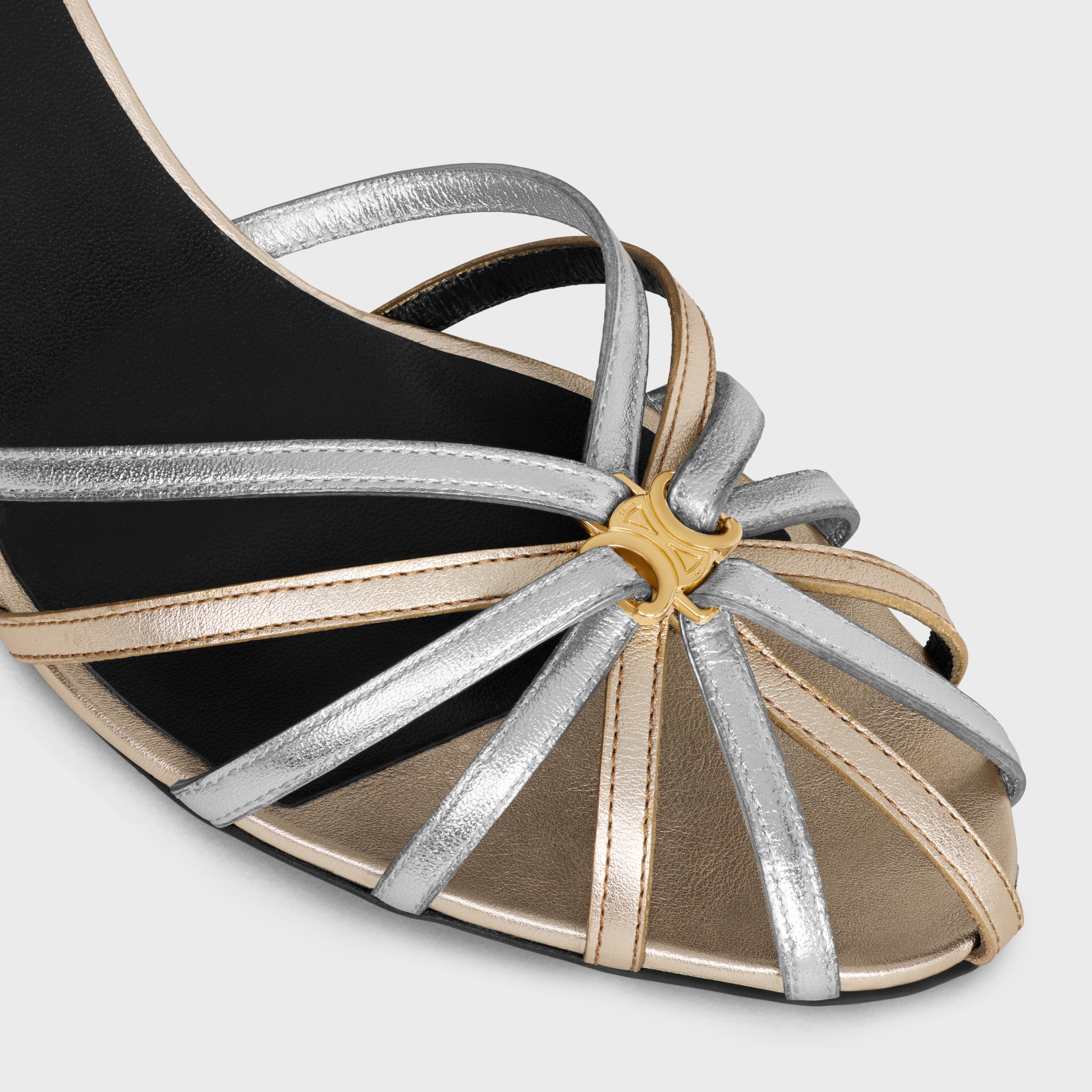 CELINE CELINE TRIOMPHE SANDAL in LAMINATED CALFSKIN | REVERSIBLE