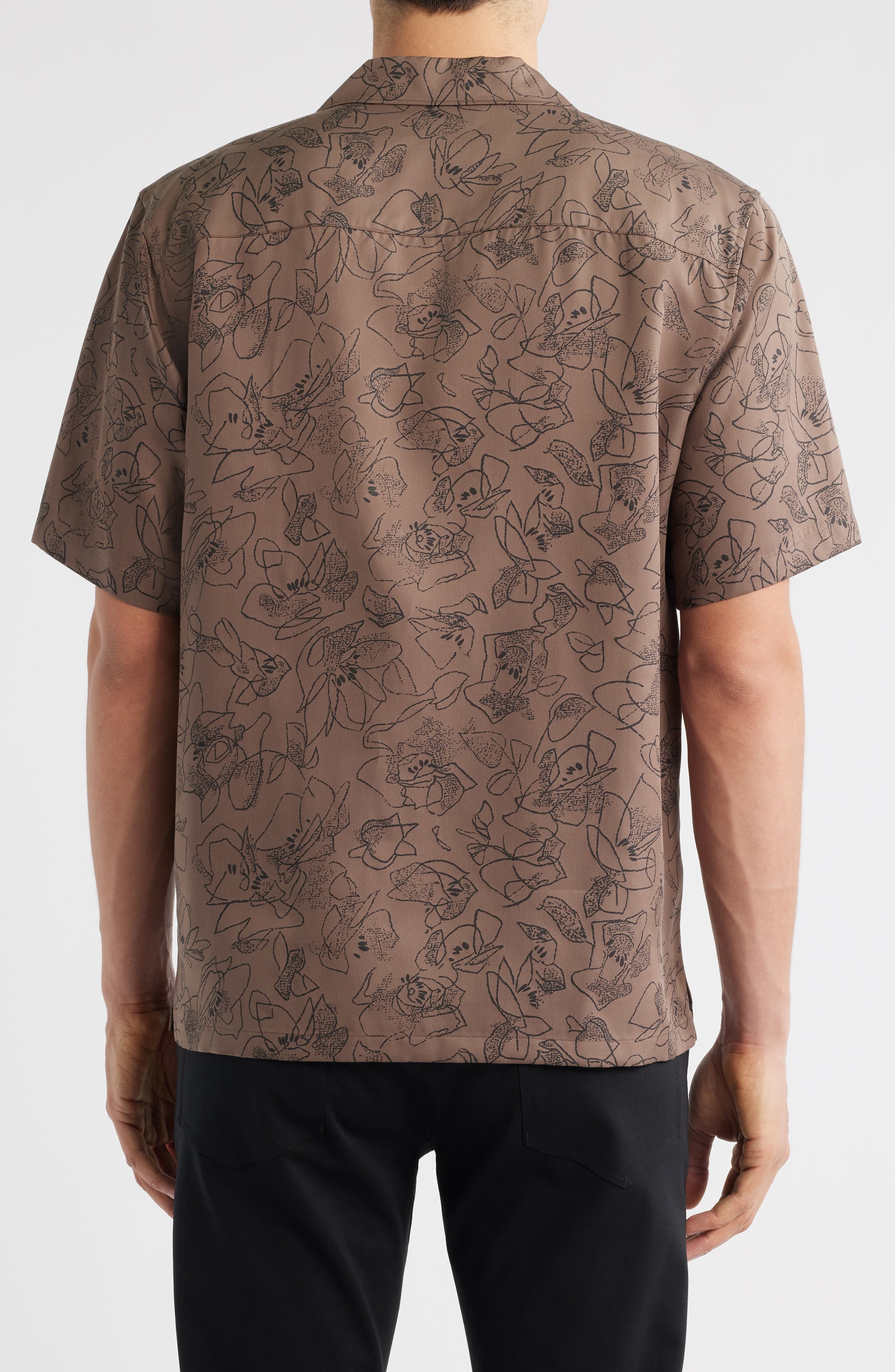 Theory Noll Floral Camp Shirt in Walnut at Nordstrom - 3
