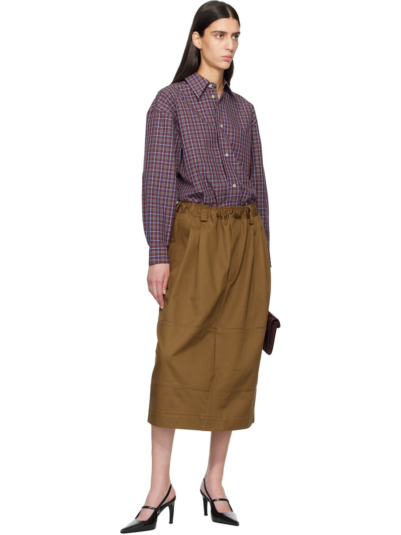 Meryll Rogge Brown Workwear Drawstring Denim Midi Skirt outlook