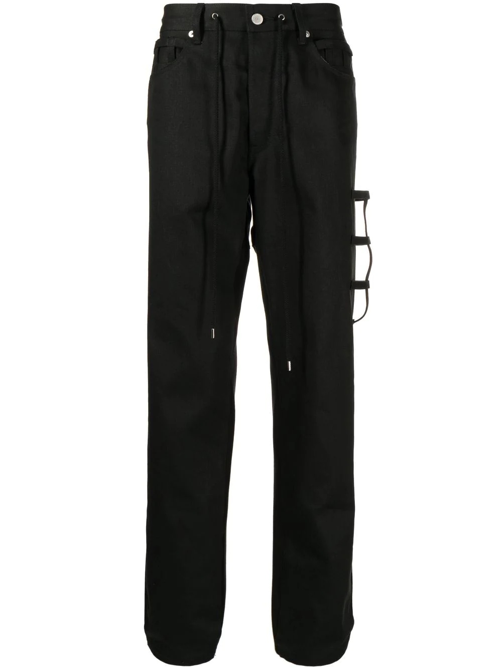 straight-leg drawstring trousers - 1