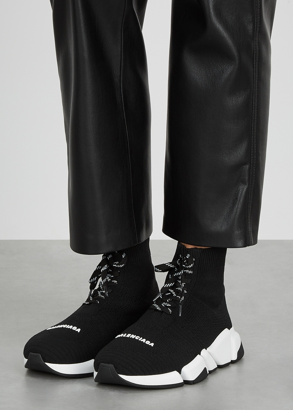 BALENCIAGA Speed 2.0 black stretch-knit sneakers