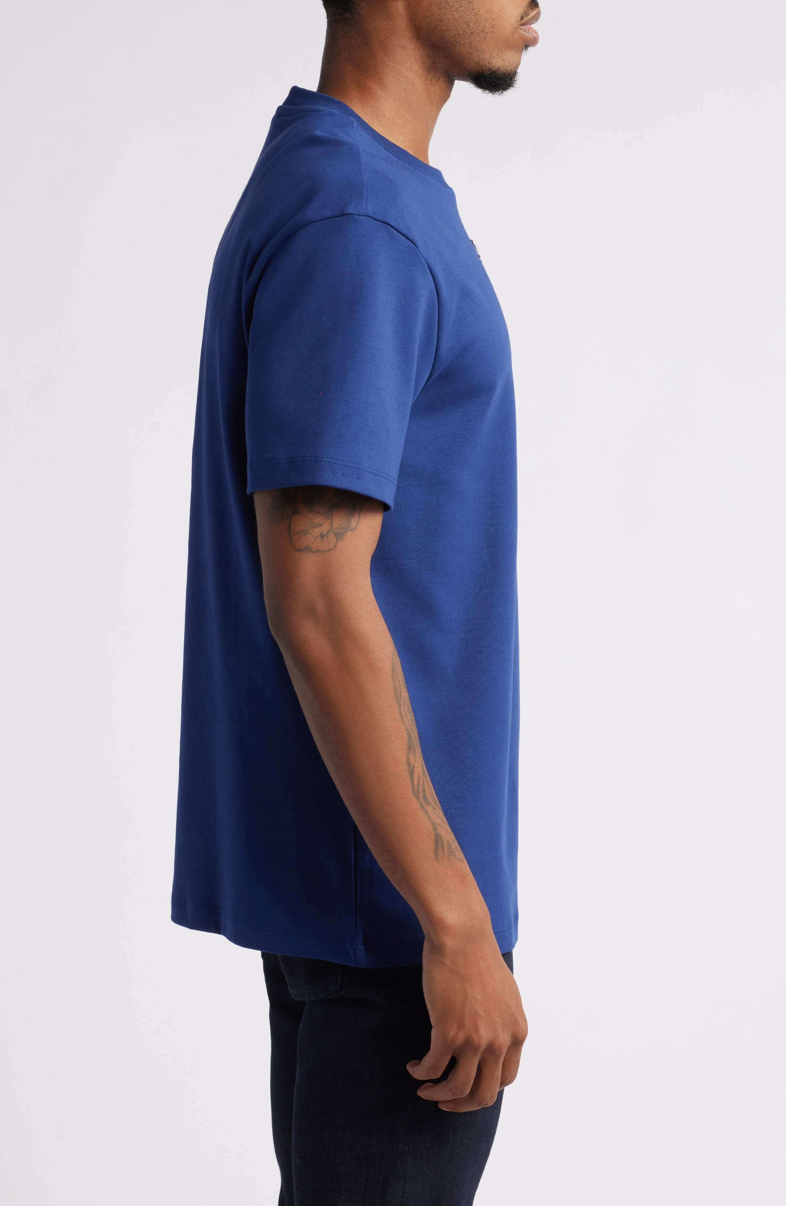 HUGO Dalile Rubber Logo T-Shirt in Dark Blue at Nordstrom - 3