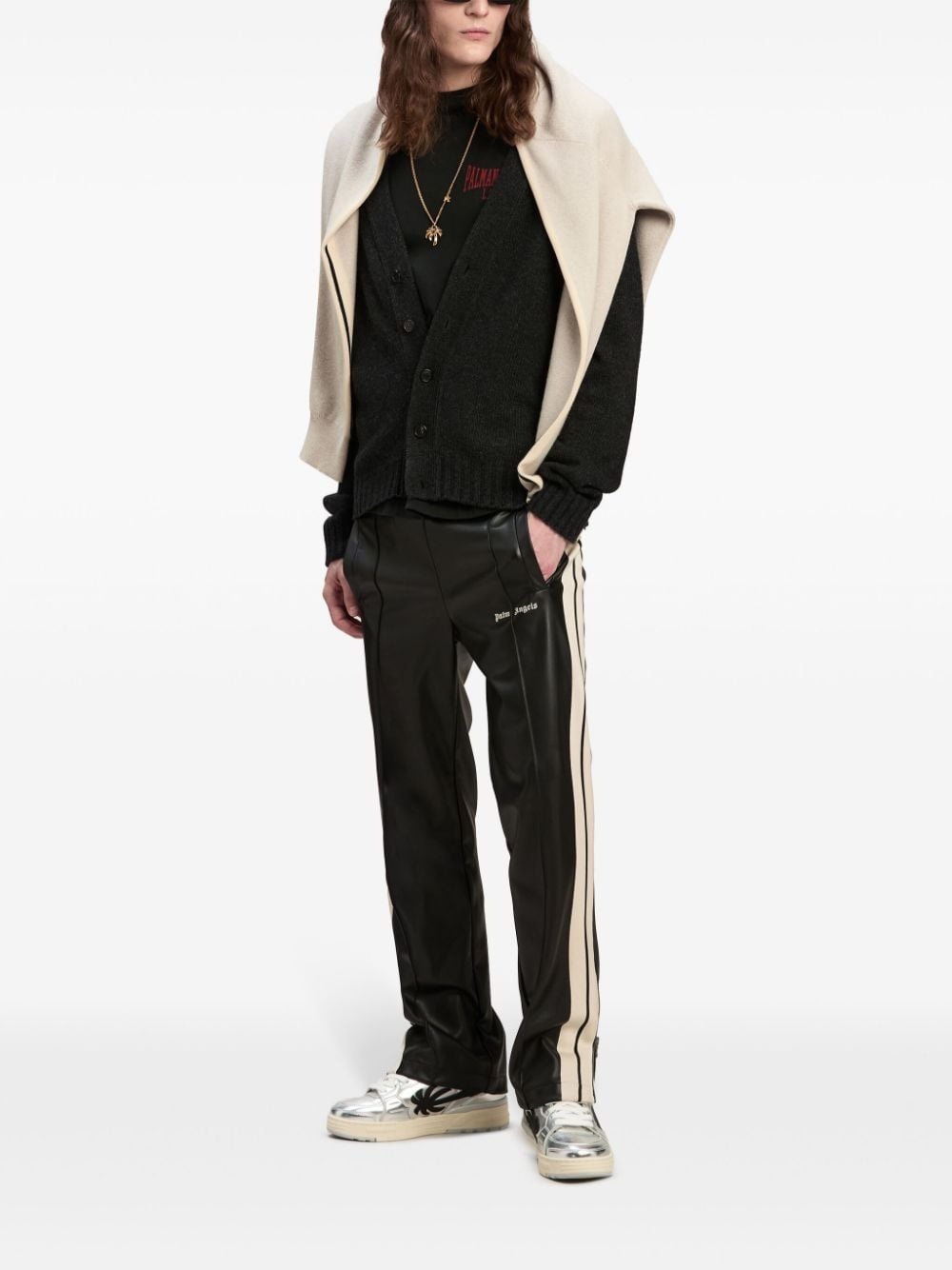 logo-intarsia cardigan - 2