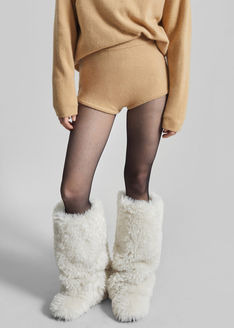 Bresica Knit Hot Pants - Camel 3